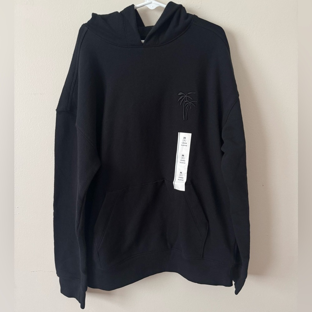 Cat & Jack Boys Black Palm Tree NWT Hoodie Size Medium 8 School Sweatshirt
